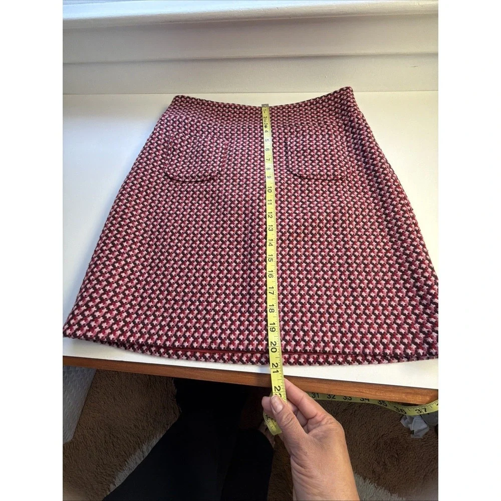 Ann Taylor LOFT Sz 10 Multicolored Pink Wool Blend‎ Tweed  Pencil Skirt New